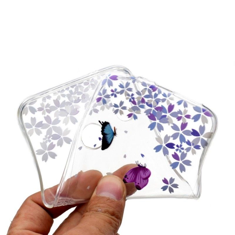 Coque Huawei P20 Lite Transparente Papillons Et Fleurs