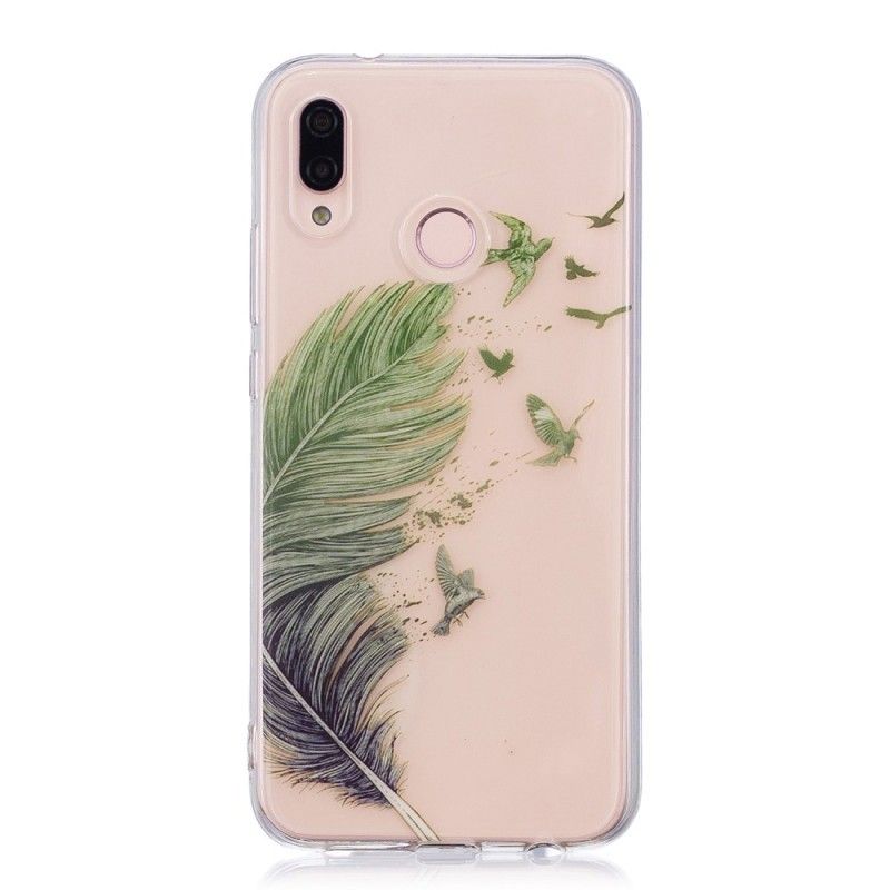 Coque Huawei P20 Lite Transparente Plumes Colorées