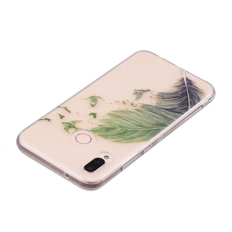 Coque Huawei P20 Lite Transparente Plumes Colorées