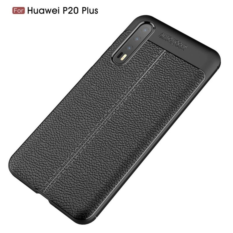 Coque Huawei P20 Pro Effet Cuir Litchi Double Line