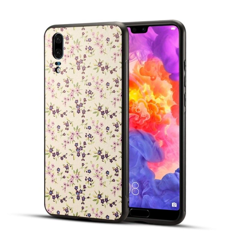 Coque Huawei P20 Simili Cuir Fleurs Liberty