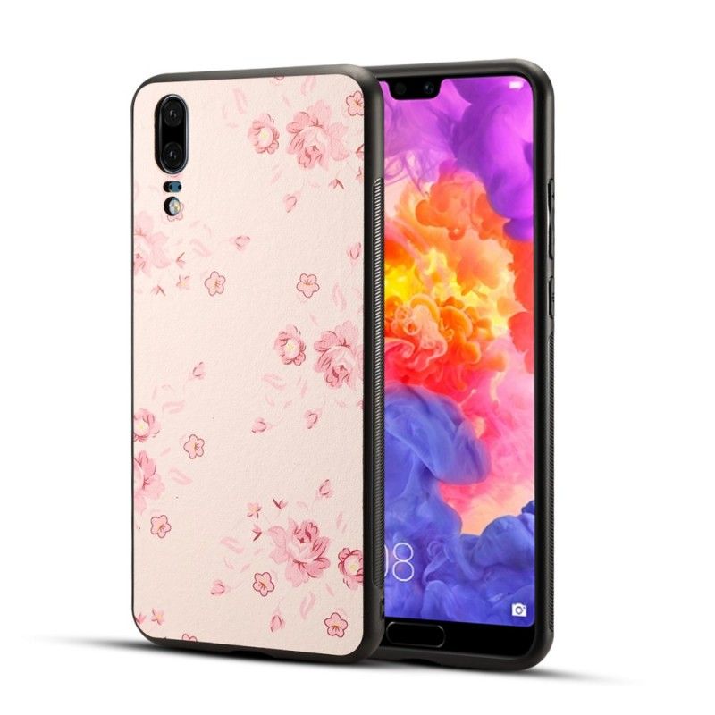 Coque Huawei P20 Simili Cuir Fleurs Liberty