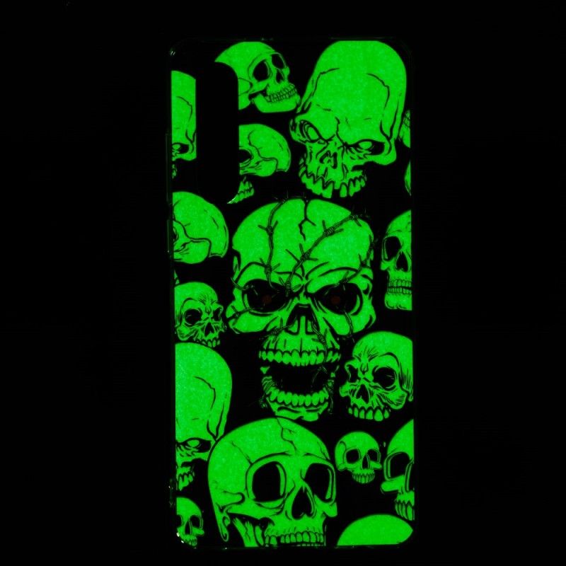 Coque Huawei P30 Attention Têtes De Mort Fluorescente