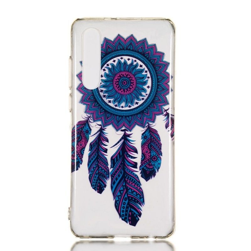 Coque Huawei P30 Attrape Rêves Plumes Bleues