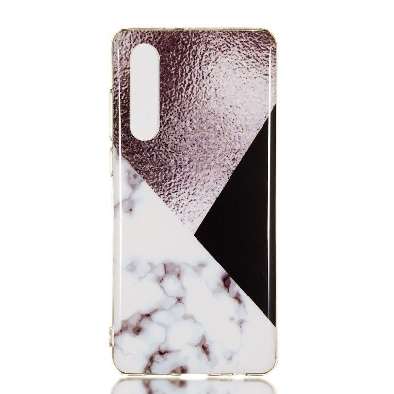 Coque Huawei P30 Effet Marbre Geométrie Violet