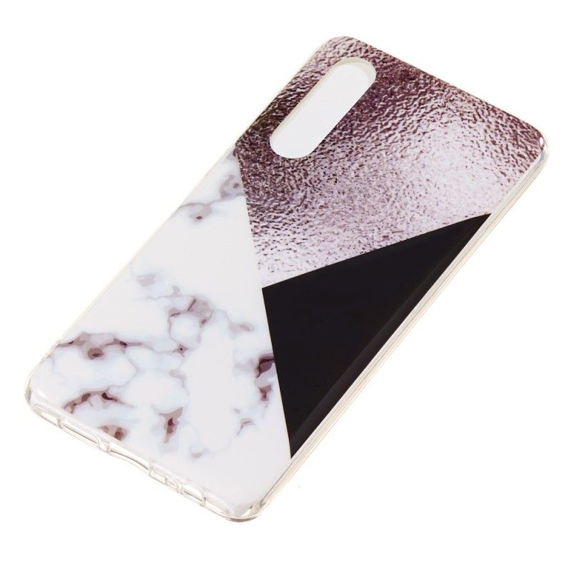 Coque Huawei P30 Effet Marbre Geométrie Violet