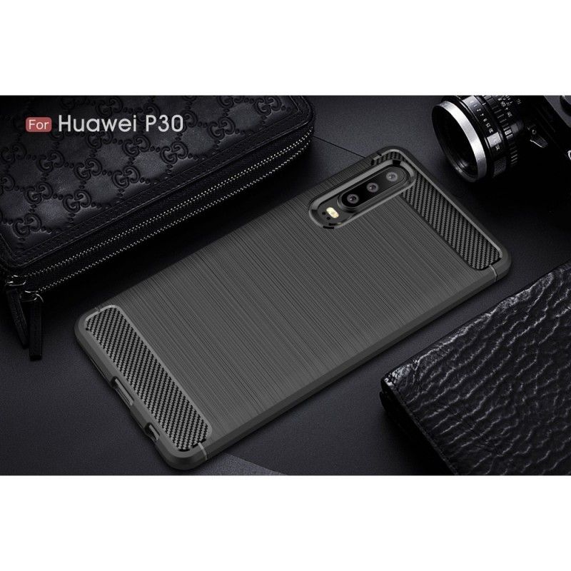 Coque Huawei P30 Fibre Carbone Brossée