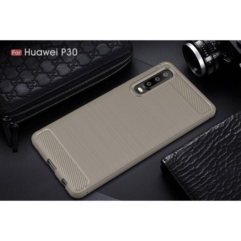 Coque Huawei P30 Fibre Carbone Brossée