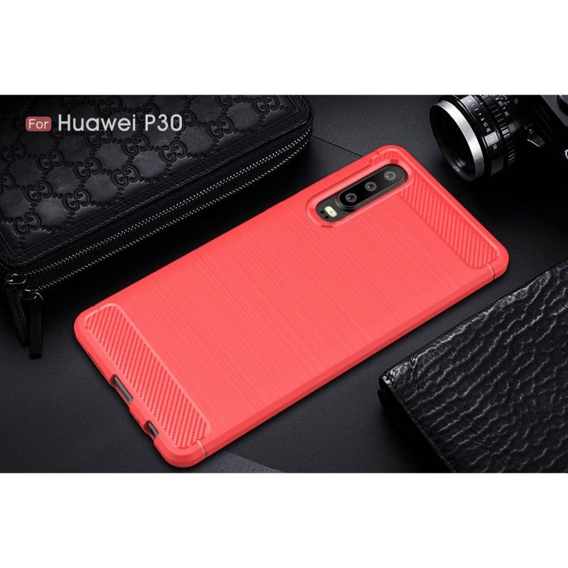 Coque Huawei P30 Fibre Carbone Brossée