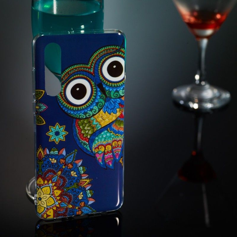 Coque Huawei P30 Hibou Mandala Fluorescent