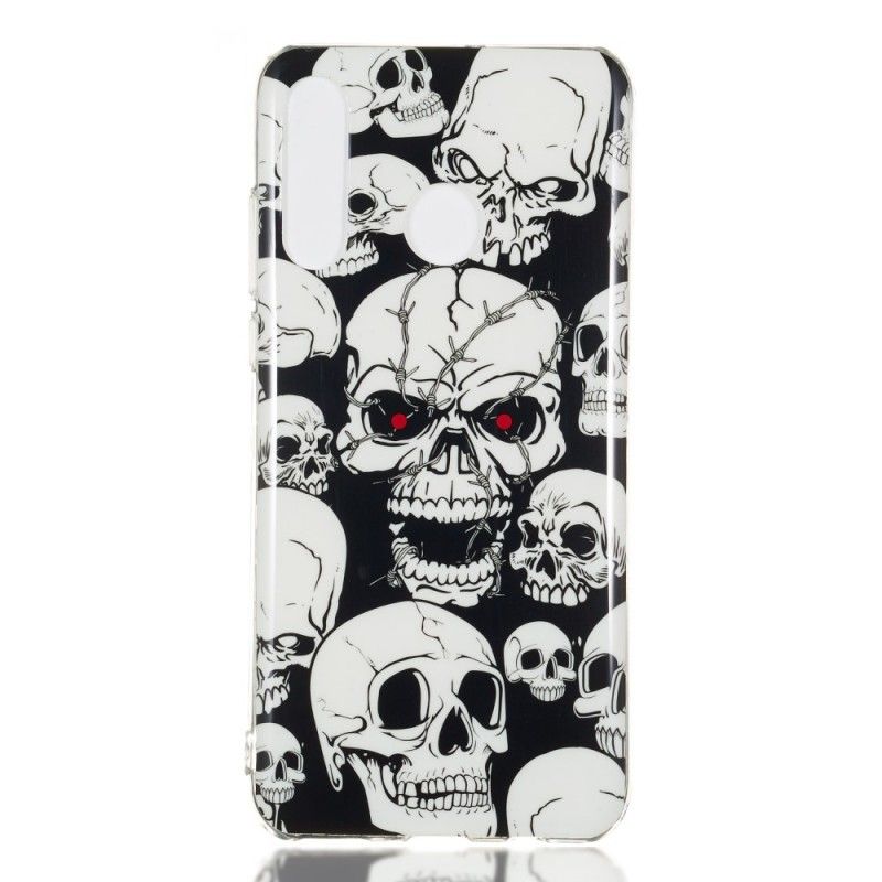 Coque Huawei P30 Lite Attention Têtes De Mort Fluorescente