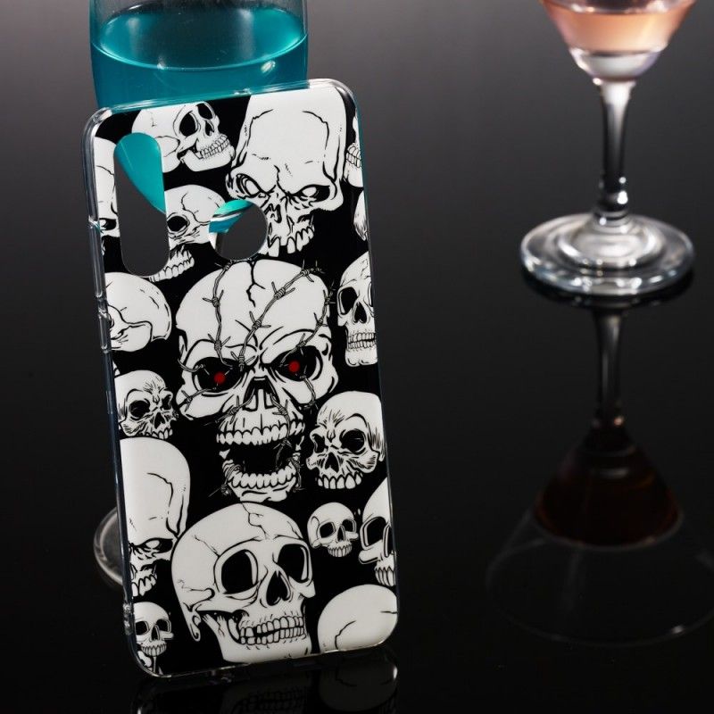 Coque Huawei P30 Lite Attention Têtes De Mort Fluorescente