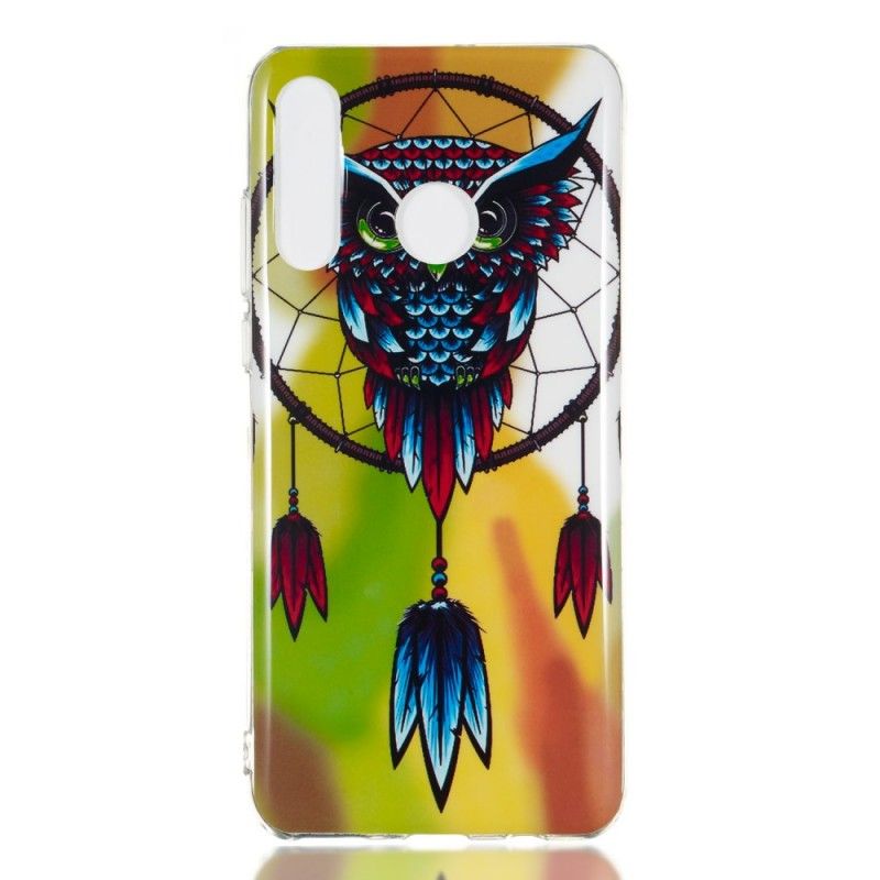 Coque Huawei P30 Lite Attrape Rêves Hibou Fluorescente