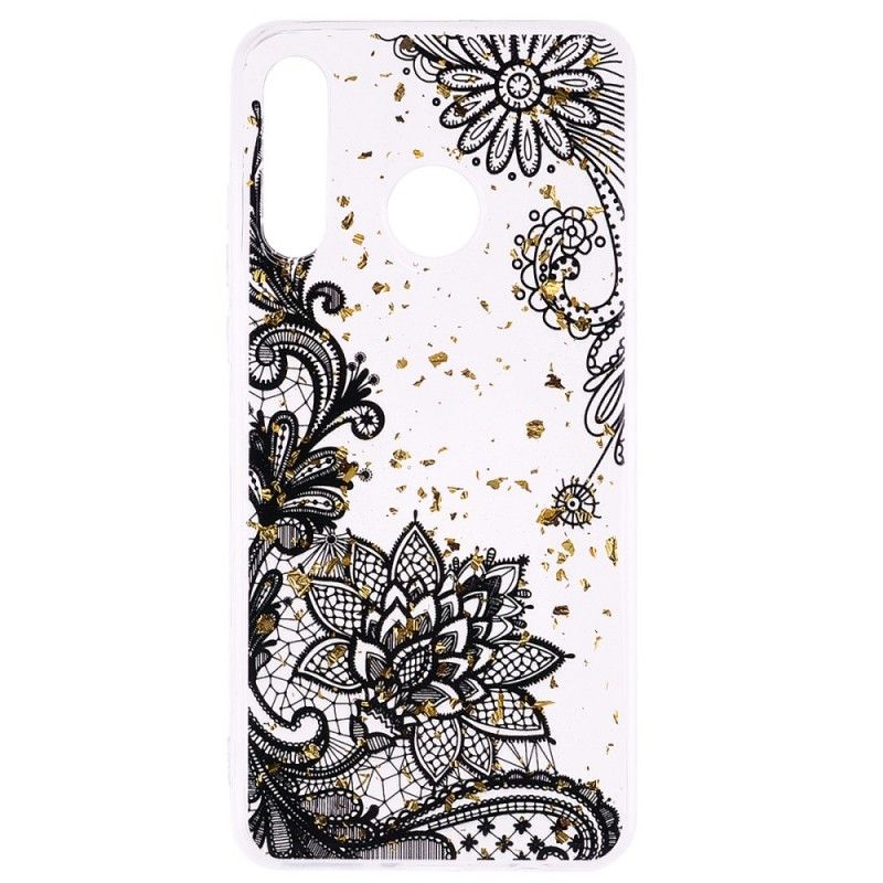 Coque Huawei P30 Lite Dentelle Et Poussière D'or