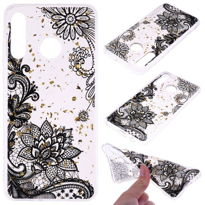 Coque Huawei P30 Lite Dentelle Et Poussière D'or