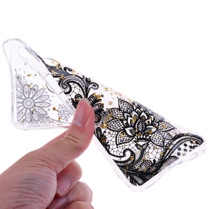 Coque Huawei P30 Lite Dentelle Et Poussière D'or