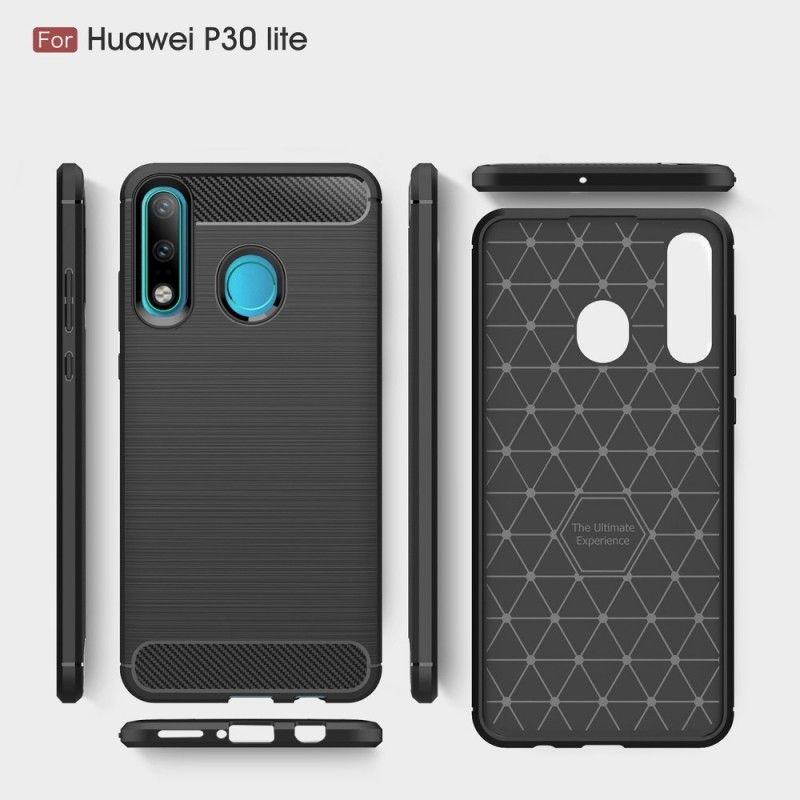 Coque Huawei P30 Lite Fibre Carbone Brossée