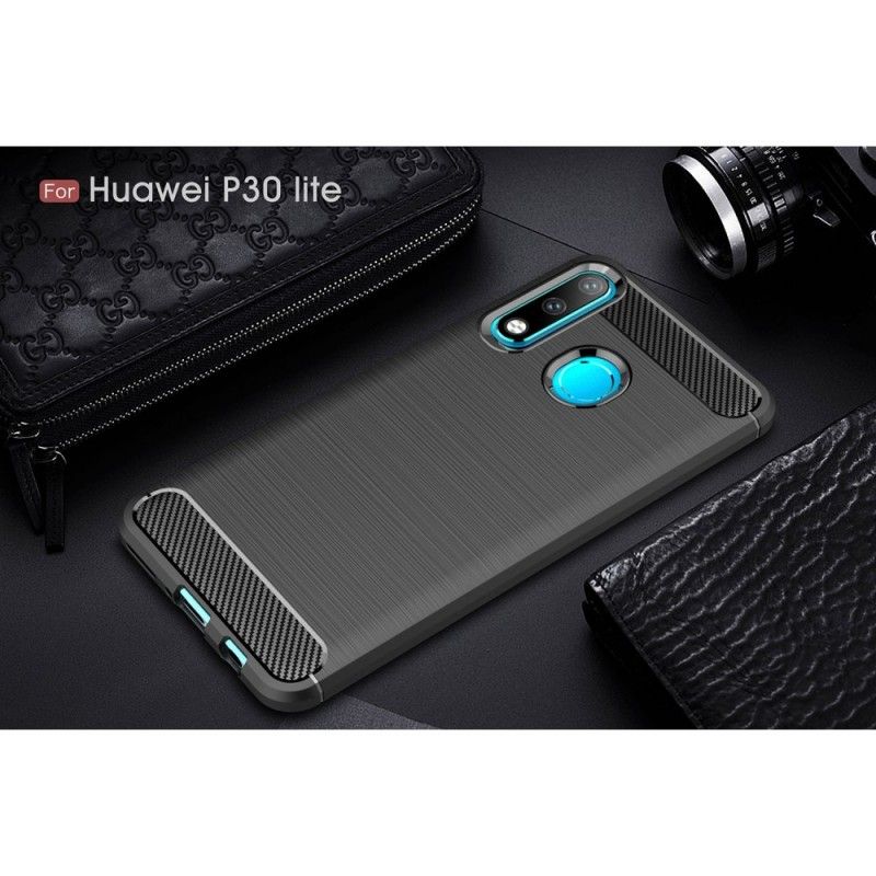 Coque Huawei P30 Lite Fibre Carbone Brossée