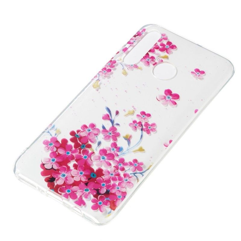 Coque Huawei P30 Lite Fleurs Jaunes Et Magentas