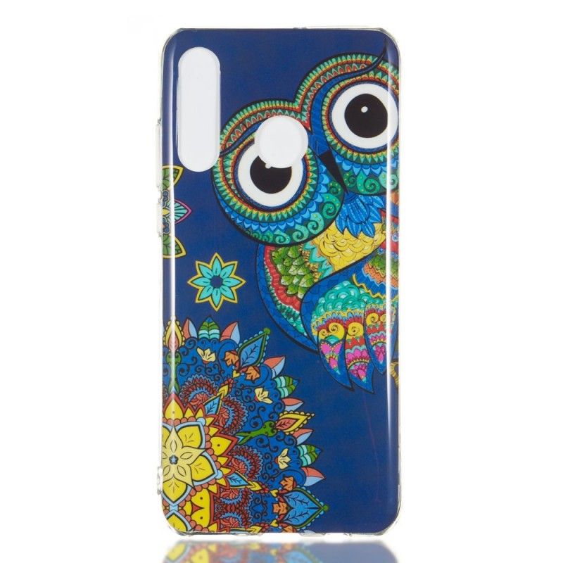 Coque Huawei P30 Lite Hibou Mandala Fluorescente