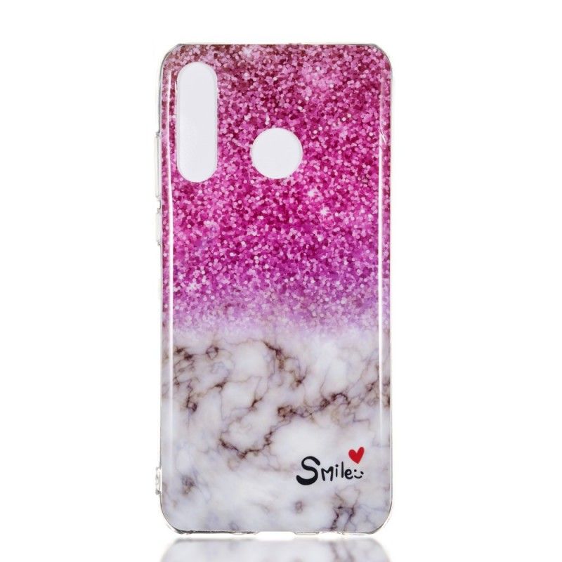 Coque Huawei P30 Lite Marbre Paillettes Et Smile