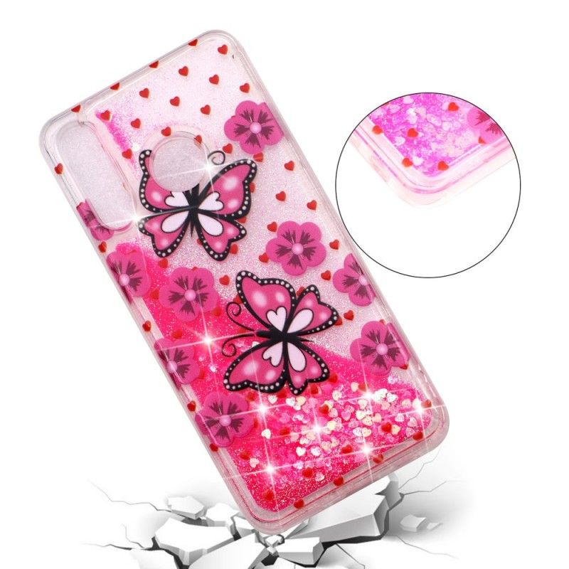 Coque Huawei P30 Lite Papillons Glitters