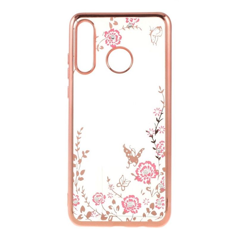 Coque Huawei P30 Lite Rebord Effet Métal Papillons