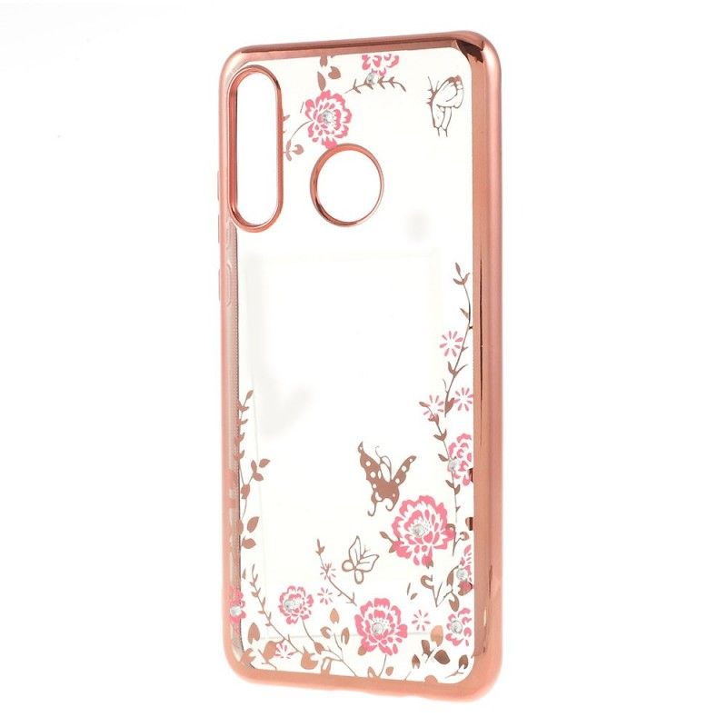 Coque Huawei P30 Lite Rebord Effet Métal Papillons