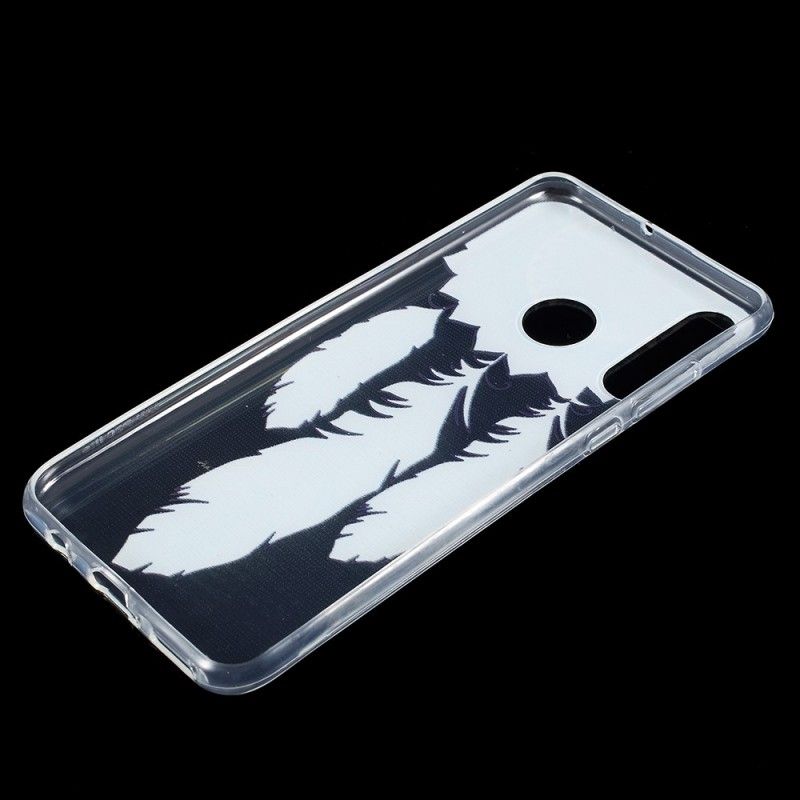 Coque Huawei P30 Lite Transparente Attrape Rêves Plumes Bleue