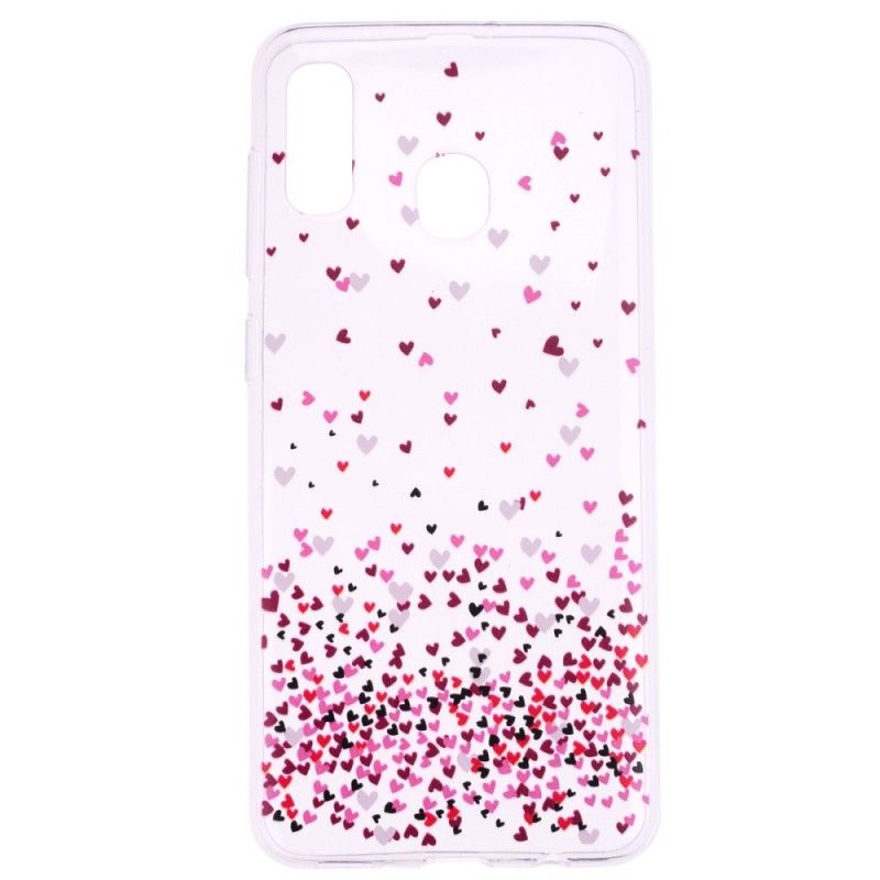 Coque Huawei P30 Lite Transparente Multiples Coeurs Rouges