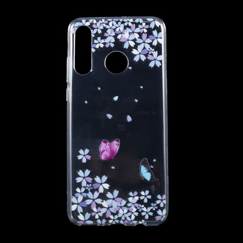 Coque Huawei P30 Lite Transparente Papillons Et Pétales