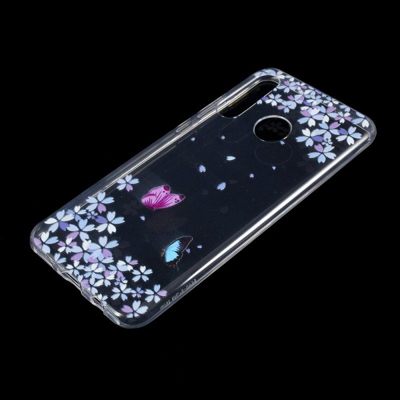 Coque Huawei P30 Lite Transparente Papillons Et Pétales