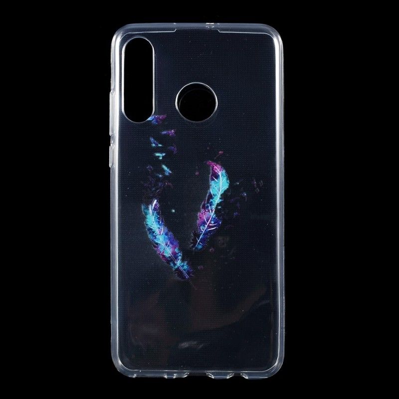 Coque Huawei P30 Lite Transparente Plumes