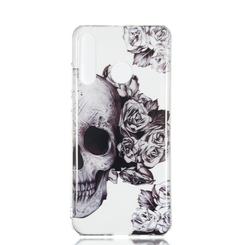 Coque Huawei P30 Lite Transparente Tête De Mort Fleurie