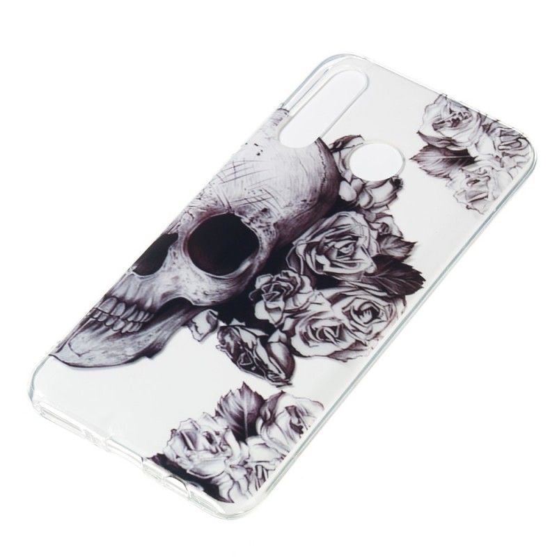 Coque Huawei P30 Lite Transparente Tête De Mort Fleurie