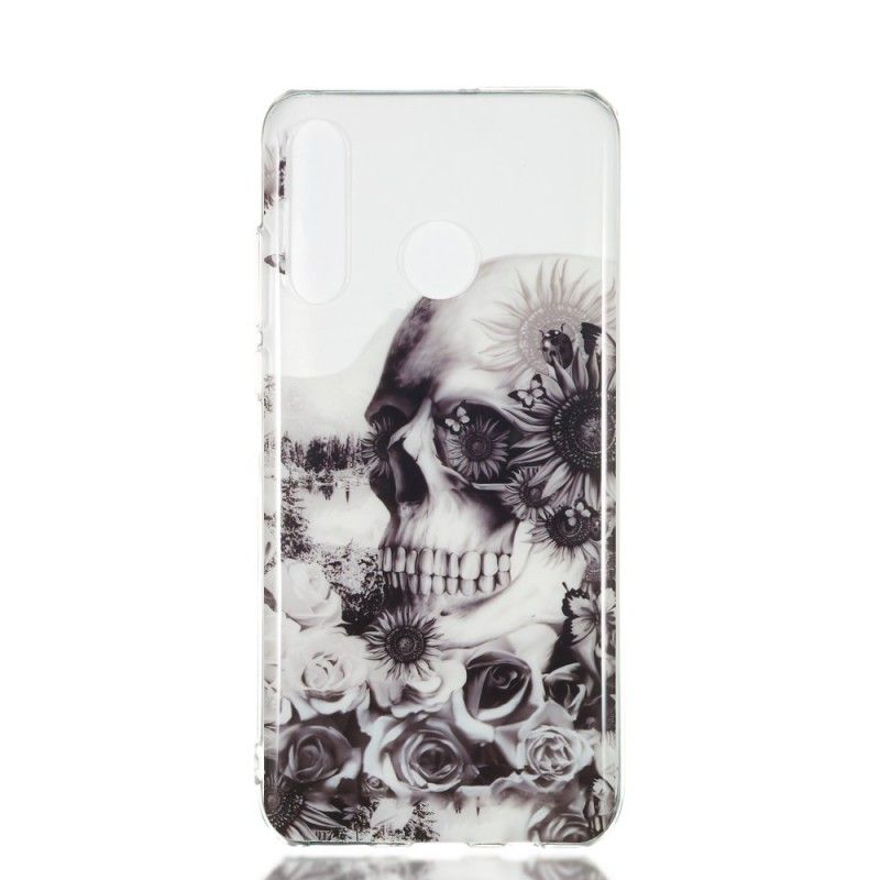 Coque Huawei P30 Lite Transparente Tête De Mort Fleurie