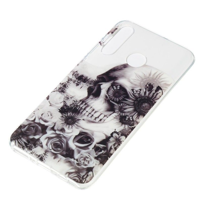 Coque Huawei P30 Lite Transparente Tête De Mort Fleurie