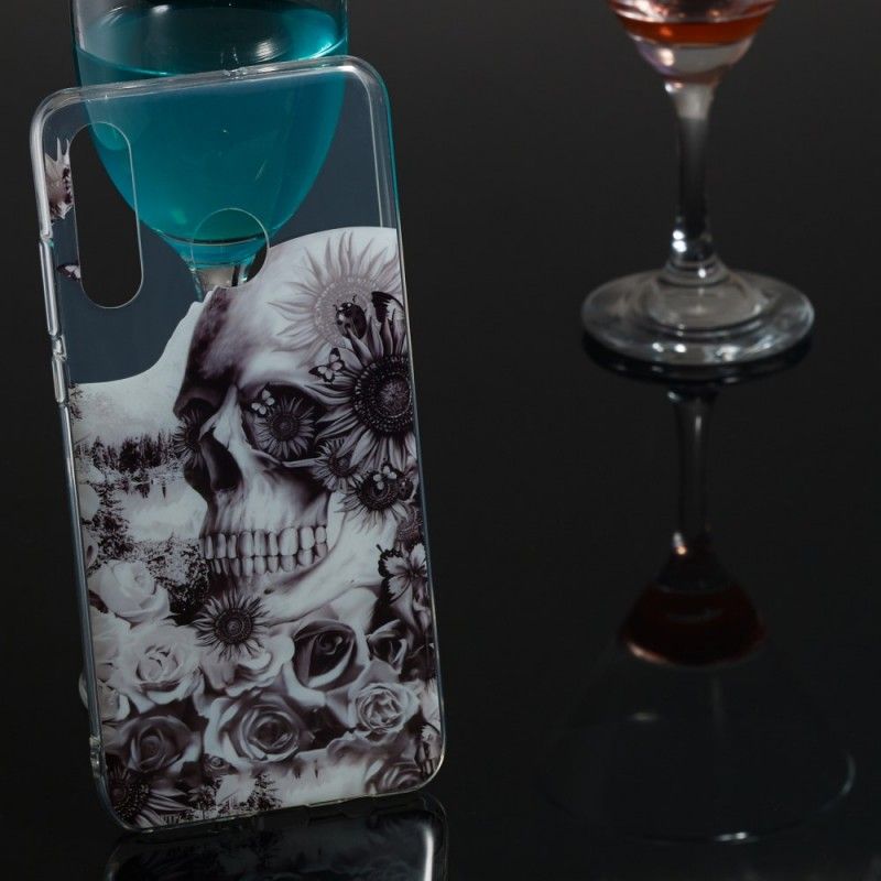 Coque Huawei P30 Lite Transparente Tête De Mort Fleurie