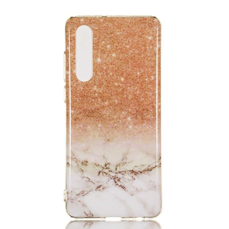 Coque Huawei P30 Marbre Paillettes