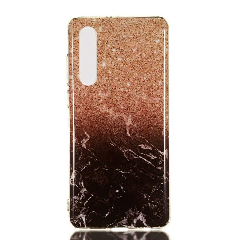 Coque Huawei P30 Marbre Paillettes