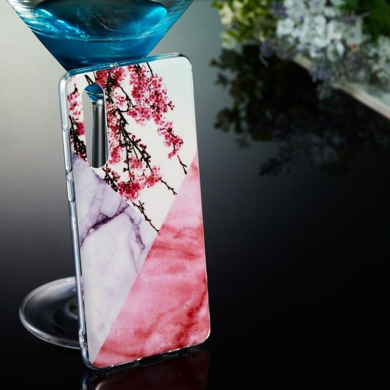 Coque Huawei P30 Marbrée Fleurs De Prunier