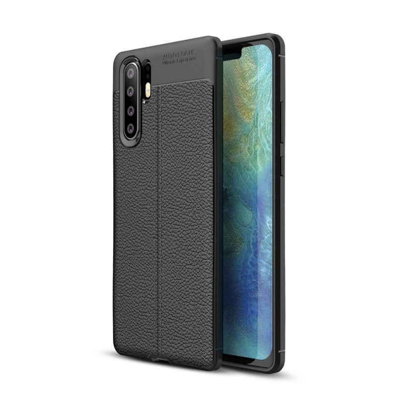 Coque Huawei P30 Plus Effet Cuir Litchi Double Line