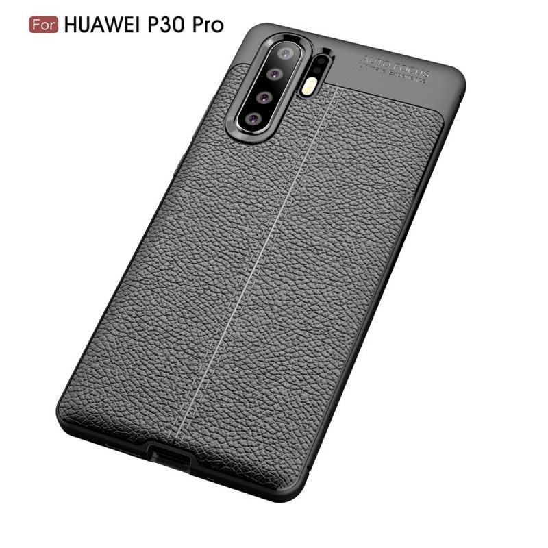 Coque Huawei P30 Plus Effet Cuir Litchi Double Line