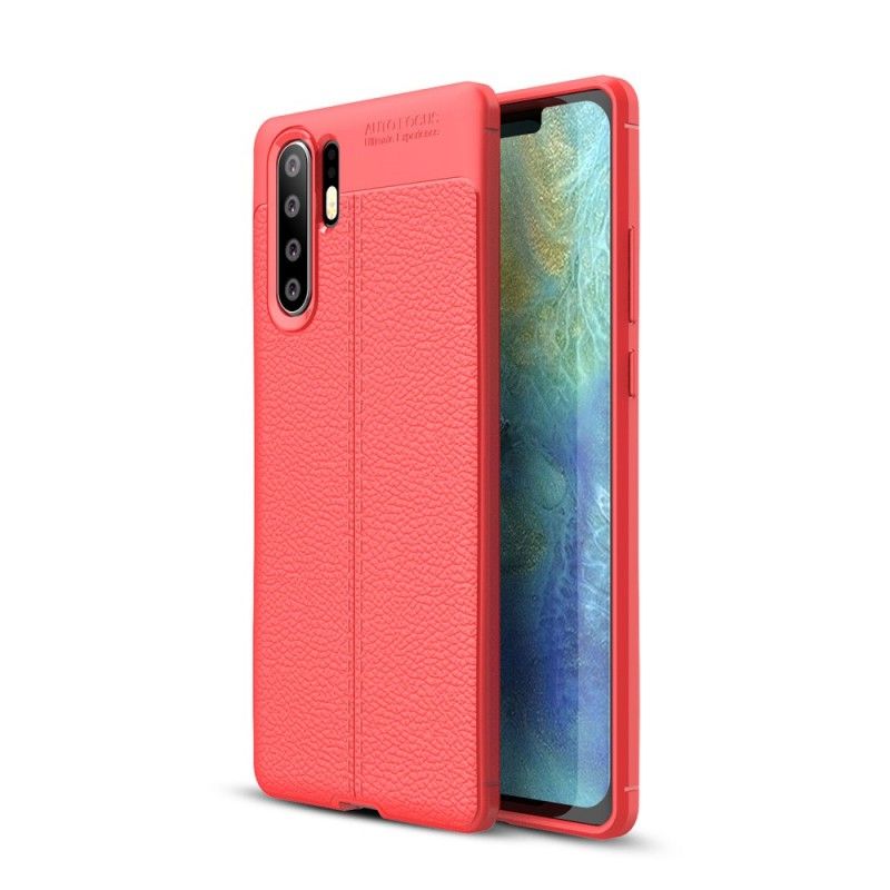 Coque Huawei P30 Plus Effet Cuir Litchi Double Line