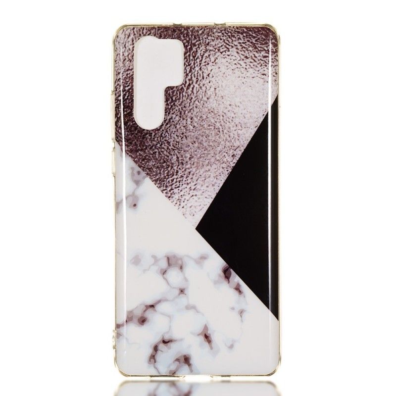 Coque Huawei P30 Pro Effet Marbre Geométrie Violet