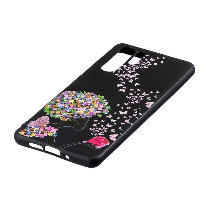 Coque Huawei P30 Pro Femme À La Tête Fleurie