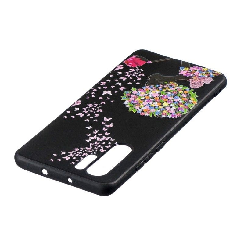 Coque Huawei P30 Pro Femme À La Tête Fleurie