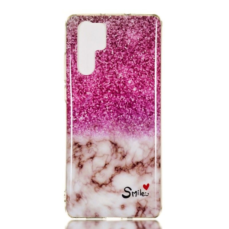 Coque Huawei P30 Pro Marbre Paillettes Et Smile