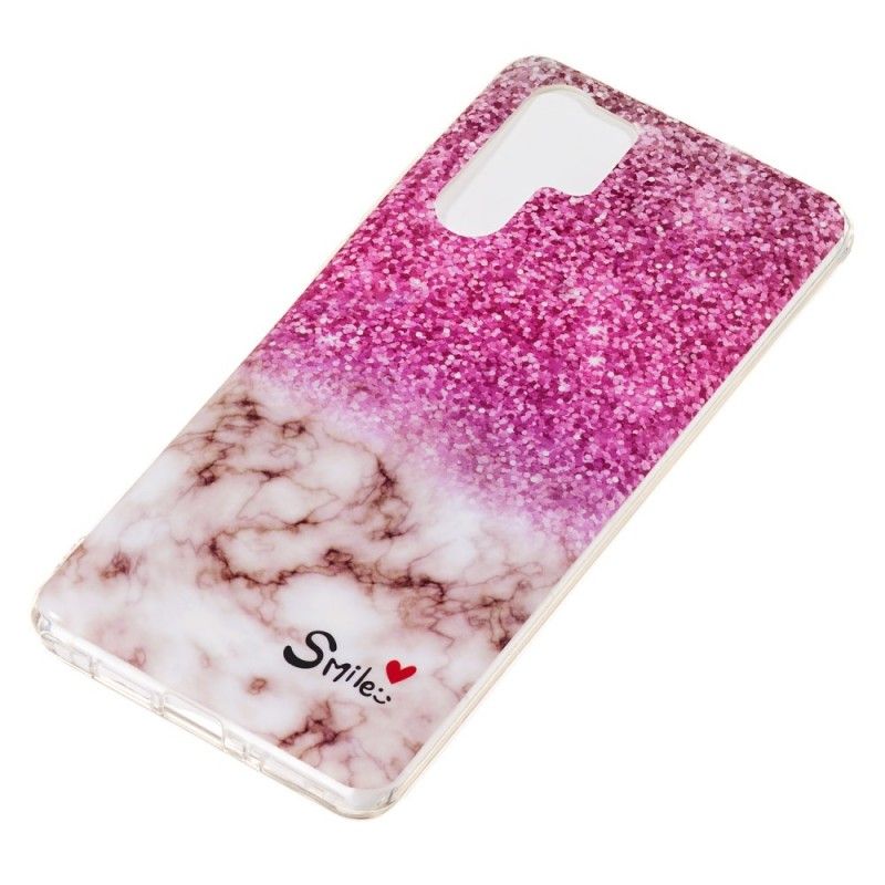 Coque Huawei P30 Pro Marbre Paillettes Et Smile