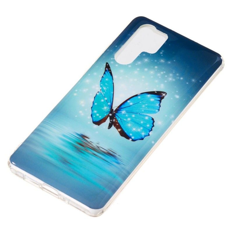 Coque Huawei P30 Pro Papillon Bleu Fluorescente